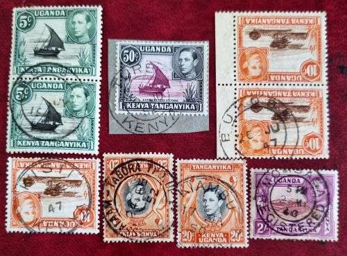 Kenya Uganda Tanganyika KG VI POSTMARK lot , used   (4 scans)