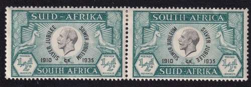 South Africa 1935 KG V Silver Jubilee set CLEFT SKULL VARIETY , M/H     (faults)