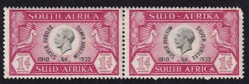 South Africa 1935 KG V Silver Jubilee set CLEFT SKULL VARIETY , M/H     (faults)