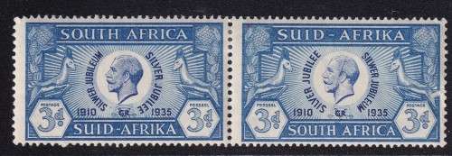 South Africa 1935 KG V Silver Jubilee set CLEFT SKULL VARIETY , M/H     (faults)