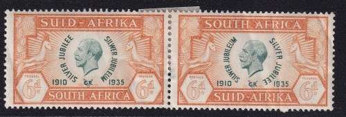 South Africa 1935 KG V Silver Jubilee set CLEFT SKULL VARIETY , M/H     (faults)