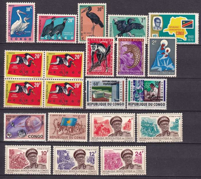 Africa states (Congo, Kenya, Malawi , Zimbabwe, Basutoland) part sets, most MNH    (6 X SCANS))