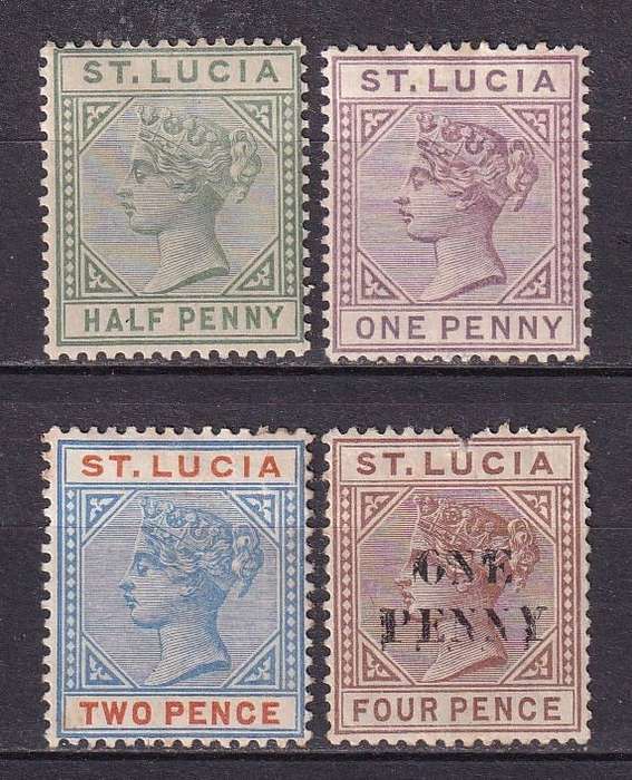 St Lucia 1891-98 QV part set , M/H         ( SG 43-46, CV £28)