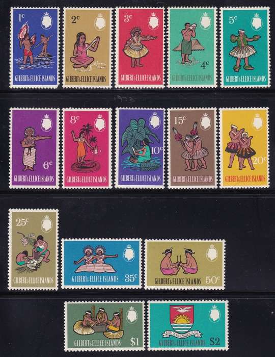 Gilbert and Ellice Islands 1968 Decimal currency set , MNH   (SG 135-149, CV £14)