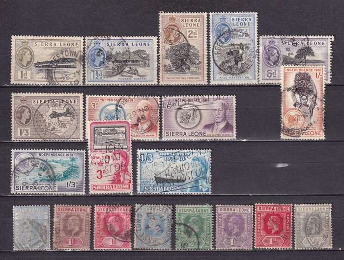 Sierra Leone KGVI 1938-44 part set and odds, used          ( 2 scans)