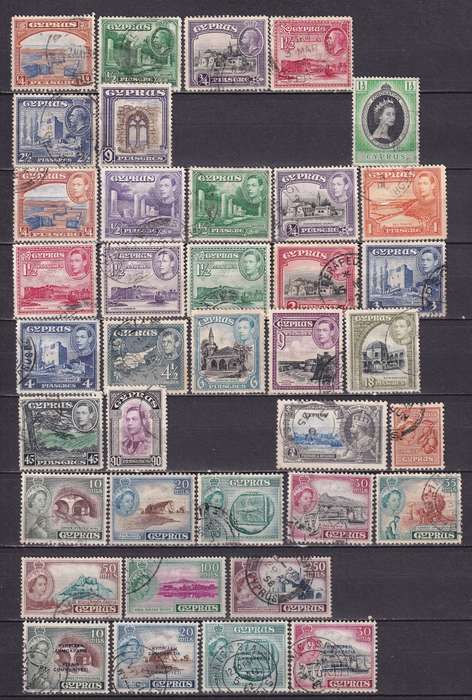 Cyprus 1934 >KG V , KG VI, QE part sets , used               (CV £50+)