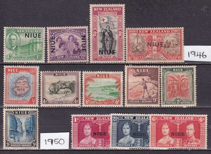 Niue 1946 & 1950 part sets, M/H                     ( 1950 toning)