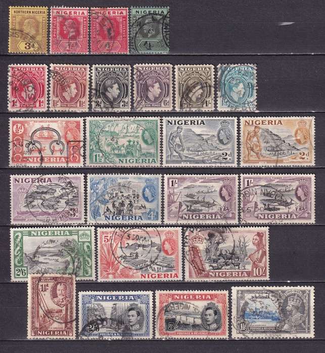 Nigeria 1953 QE part sets, used