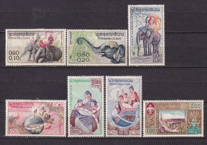 Laos part sets, M/H & used         (2 faults, 2 x SCANS)