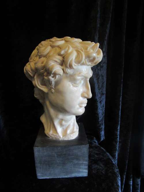 Bust of Davidt By  A Santini Large  On A Square Slate Base