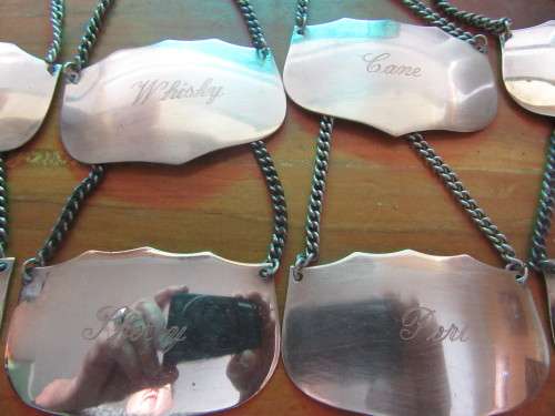 Set of 11 A1 Silverplate Decanter Labels