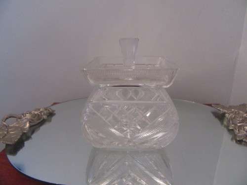 Crystal Square Candy Dish With Lid