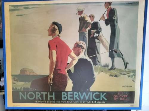 VINTAGE FRAMED NORTH BERWICK RAILWAY POSTER