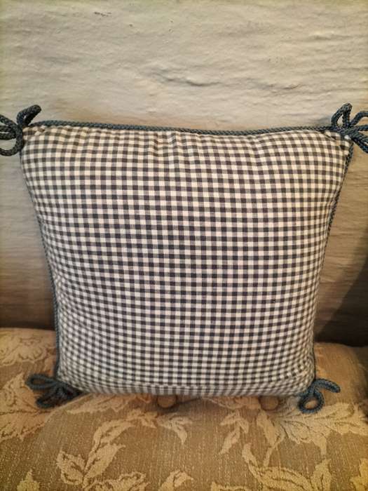 Beautiful Tapestry & Gingham Cushion