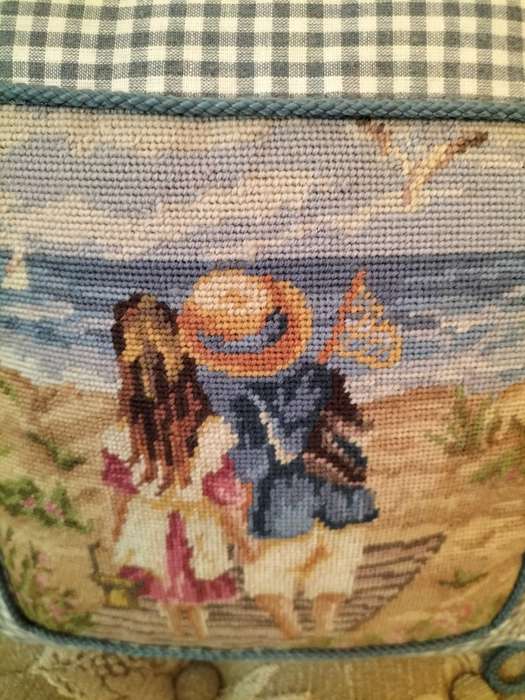 Beautiful Tapestry & Gingham Cushion