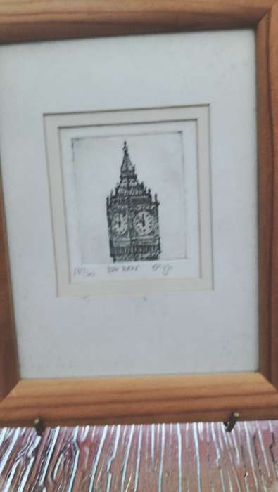 Pair of Dorothy Lloyd Griffin`s Etchings - Big Ben & London Taxi`