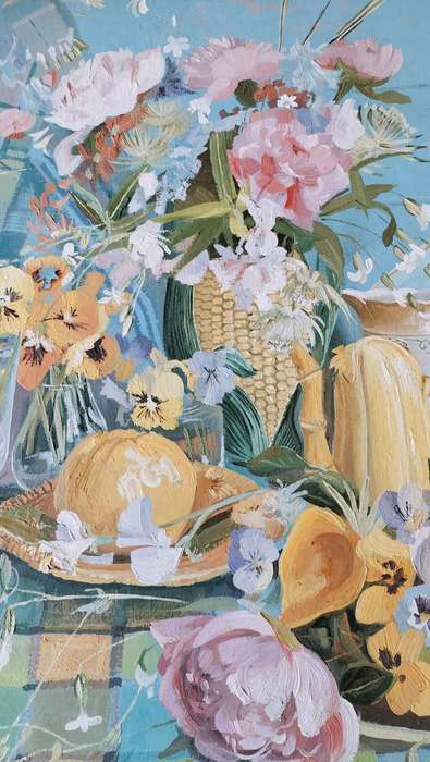 Clive K Heyne. SA Artist  Flowers Still Life Painting