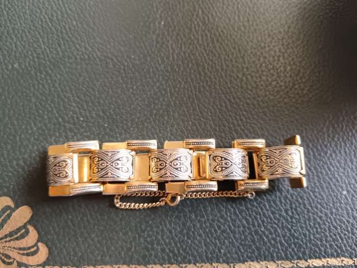 Vintage Bracelet hand Work Gold Plate Made in Spain Toledo