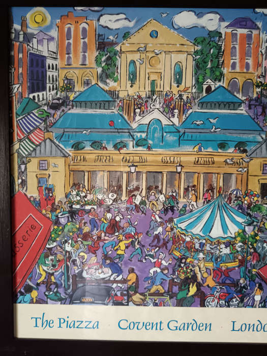 Framed London The Piazza Convent Garden Lithograph by Christopher Rogers
