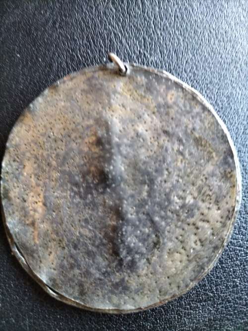 Art Deco Pewter Pendant With Turquoise Stone