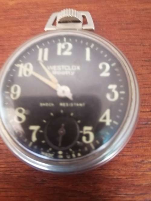 Vintage Westclox Scott Shock Resistant Mechanical Wind up Pocket Watch (working)