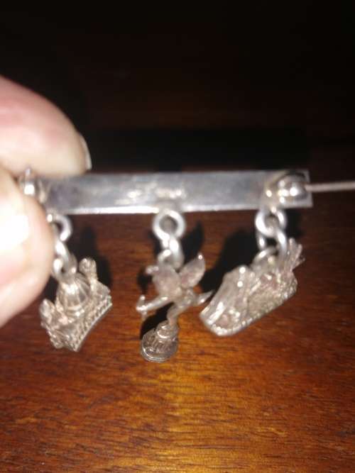 Silver Charm Bar Brooch