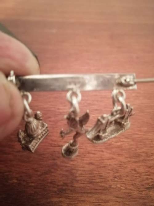 Silver Charm Bar Brooch