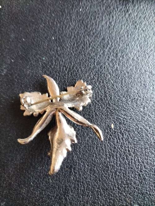 Small Marcasite Orchid Brooch