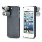 FREE SHIPPING!! 60X Zoom LED Micro Lens Microscope w/ Back Case for Iphone 5 - Silver + Black