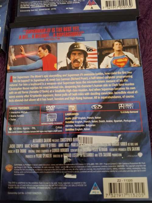 Movies and Television Superman DVD Superman the movie 1 2 3
