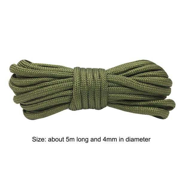5 Meters Paracord for Survival 7 Stand Cores Parachute Cord Lanyard for Outdoor Camping - GREEN