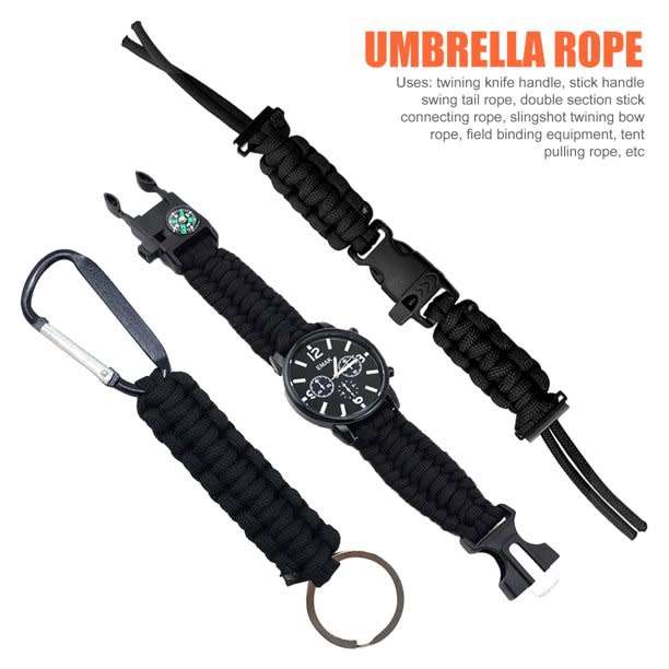 5 Meters Paracord for Survival 7 Stand Cores Parachute Cord Lanyard for Outdoor Camping - GREEN