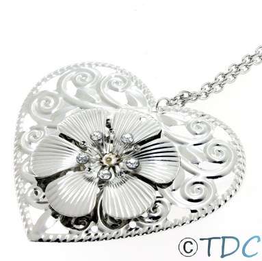 Bold Heart Necklace (Silver)