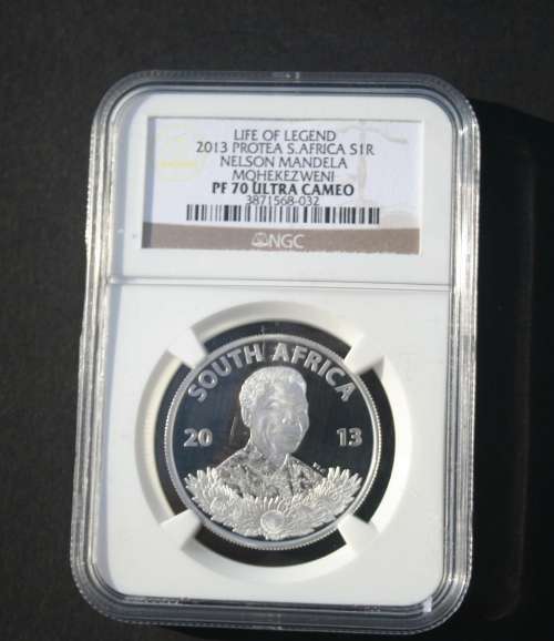 2013 SILVER PROOF MANDELA MQHEKEZWENI  NGC GRADED PF 70 NON GRADED HIGHER