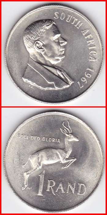 CRAZY R1 - SA - UNC - 1967 E - 1 RAND - SILVER