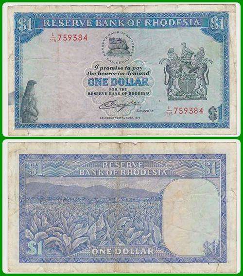 RHODESIA - 1979 - 1 DOLLAR - VG NOTE - (L/115 759..)