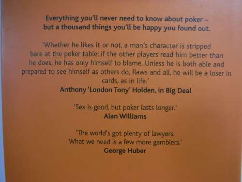 Poker Wit and Wisdom - Hardcover - Fiona Jerome
