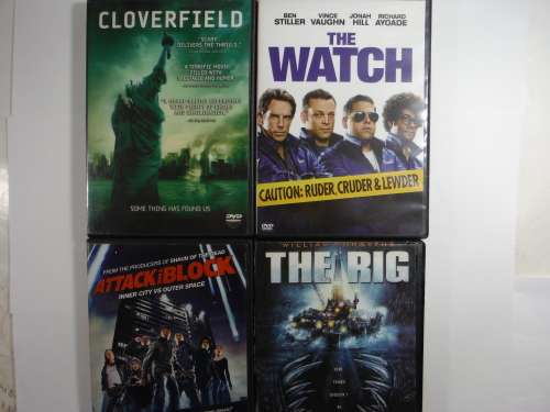 Bundle of 4 Sci-Fi Dvds : The Rig, Cloverfield, The Watch and Attack the Block