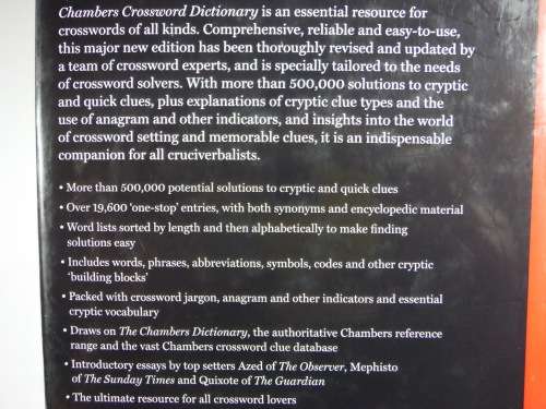 Chambers Crossword Dictionary : Over 500 000 Solutions for Cryptic and Quick Crosswords