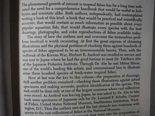 Handbook of Tropical Aquarium Fishes - Dr Herbert R Axelrod and  Dr Leanard P Schultz