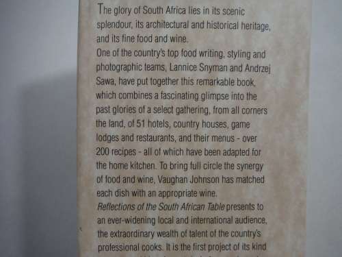Reflections of the South African Table : Recipes from Leading Historical Hotels, Country Houses...