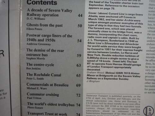 Yesteryear Transport : Issue 7 - Winter 1981