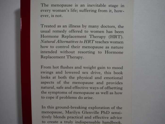 Natural Alternatives to HRT - Hardcover - Marilyn Glenville