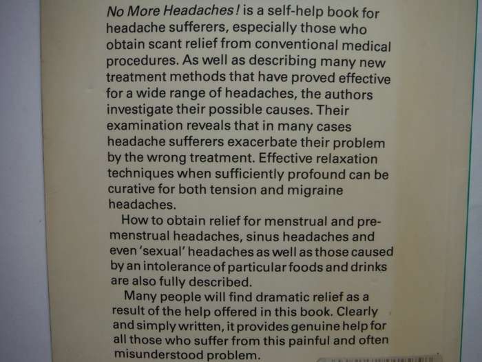 No More Headaches! : Practical, Effective Methods for Relief - Paperback - Dr Alan C. Turin - 1985