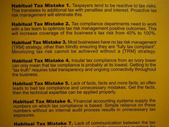 Managing 7 Habitual Tax Mistakes - Paperback - Daniel N. Erasmus