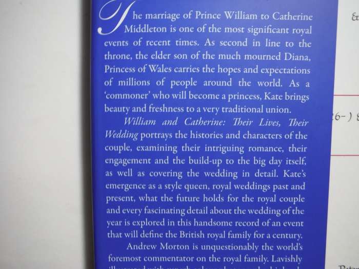 William & Catherine : Their Lives, Their Wedding - Hardcover - Andrew Morton