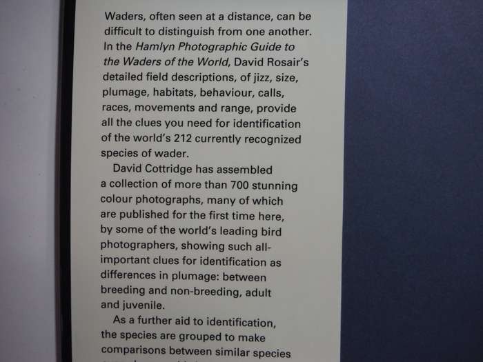 Photographic Guide to the Waders of the World - Hardcover - David Rosair - 1995 Edition