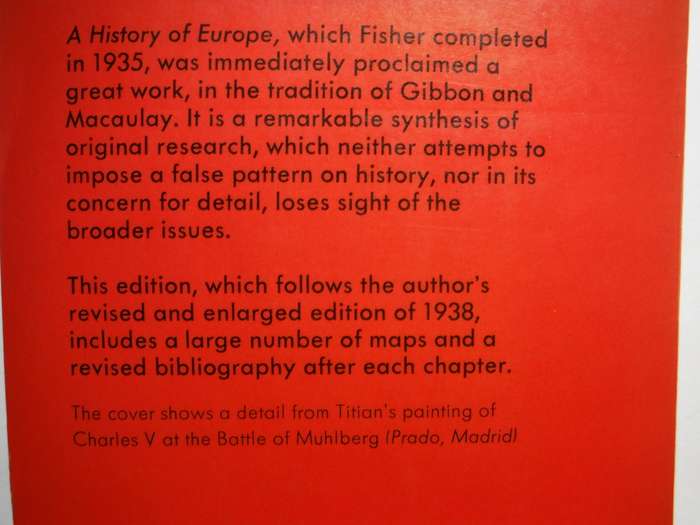 A History of Europe : Volume 1 From the Earliest Times to 1713 - Paperback - H.A.L. Fisher