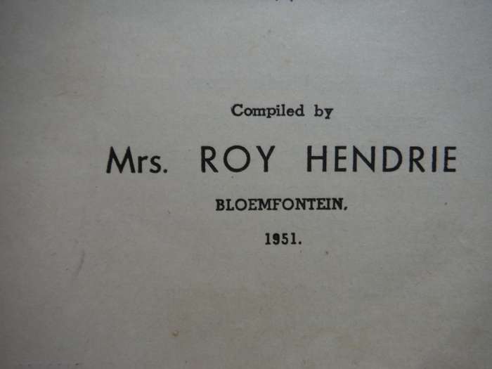 Ouma`s Cookery Book - Paperback - Mrs Roy Hendrie - Fifth Edition - 1951