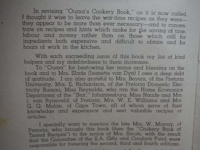 Ouma`s Cookery Book - Paperback - Mrs Roy Hendrie - Fifth Edition - 1951